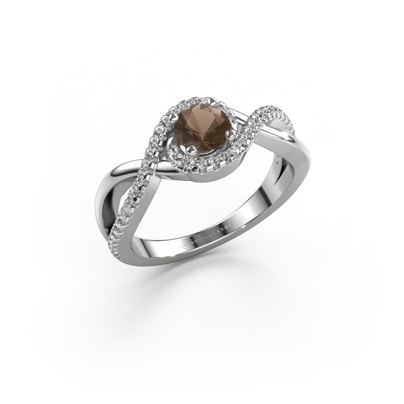 Verlovingsring Melody 585 witgoud rookkwarts 5 mm