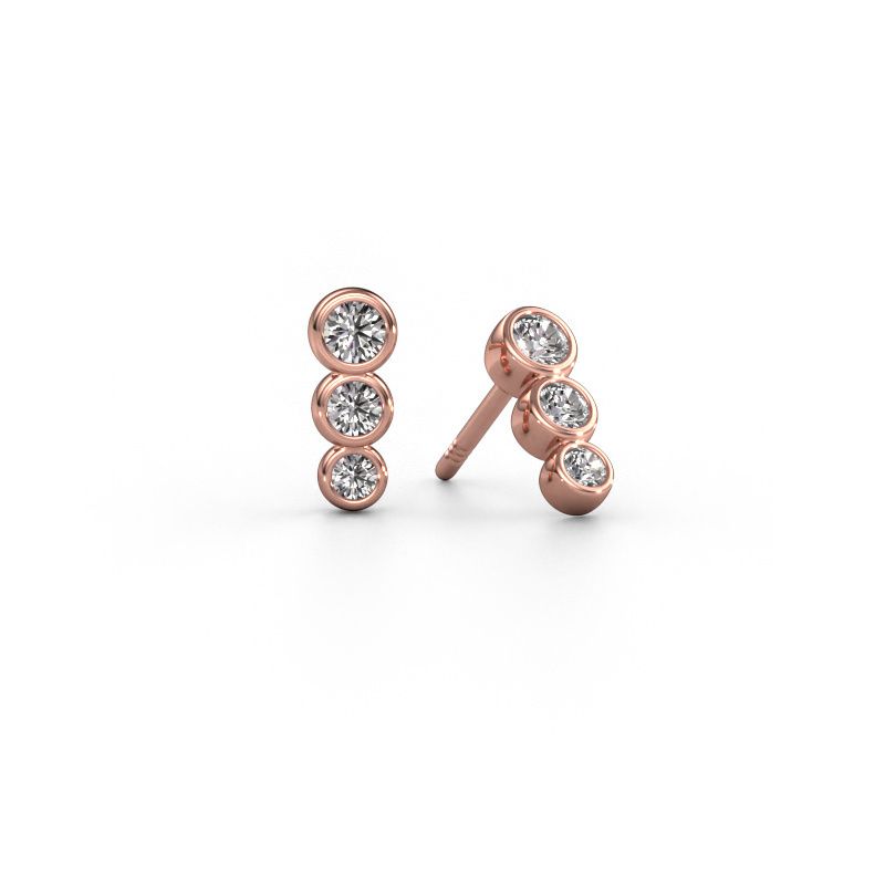 Boucles d'oreilles Felica 585 or rose diamant 0.33 crt