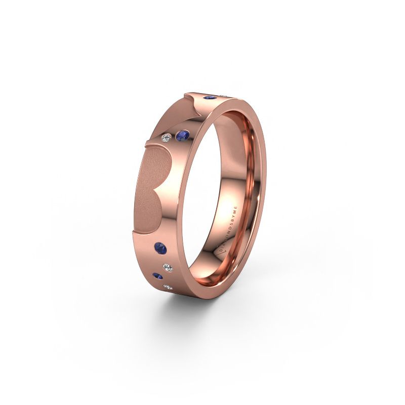 Trouwring WH2114L25A 585 rosé goud saffier ±5x1.7 mm