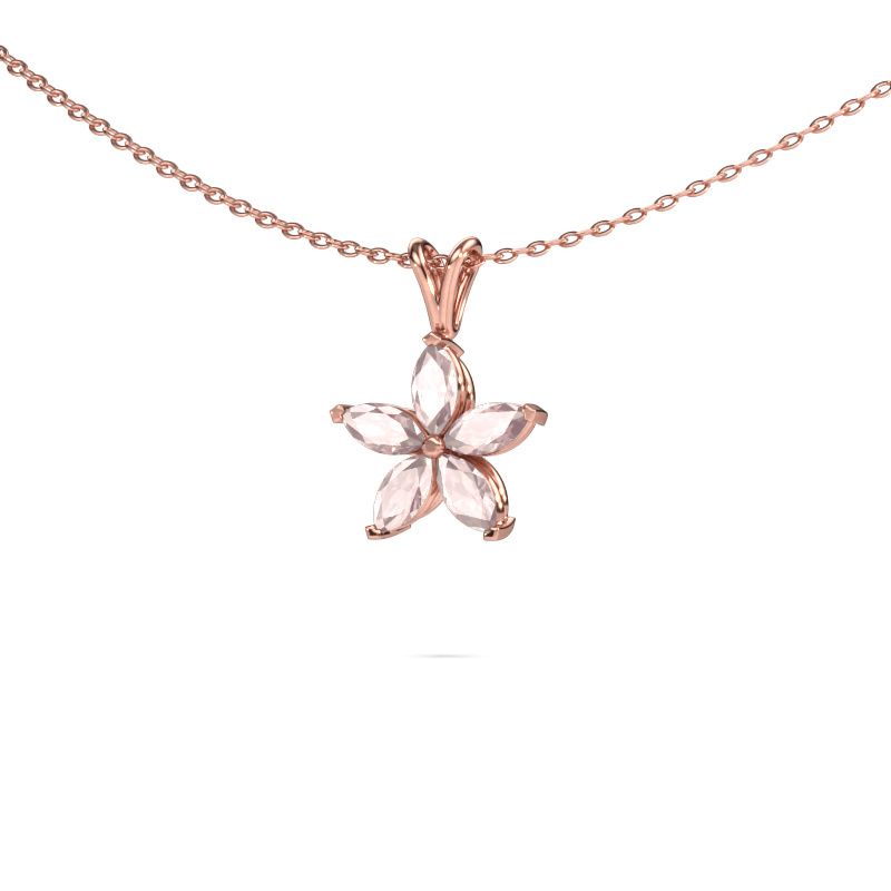 Kette Sylvana 585 Roségold Morganit Champagner 5x2.5 mm