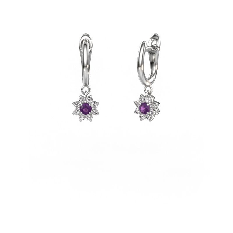 Oorhangers Camille 1 950 platina amethist 3 mm