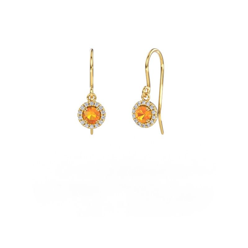 Boucles d'oreilles Seline rnd 2 585 or jaune citrine 4 mm