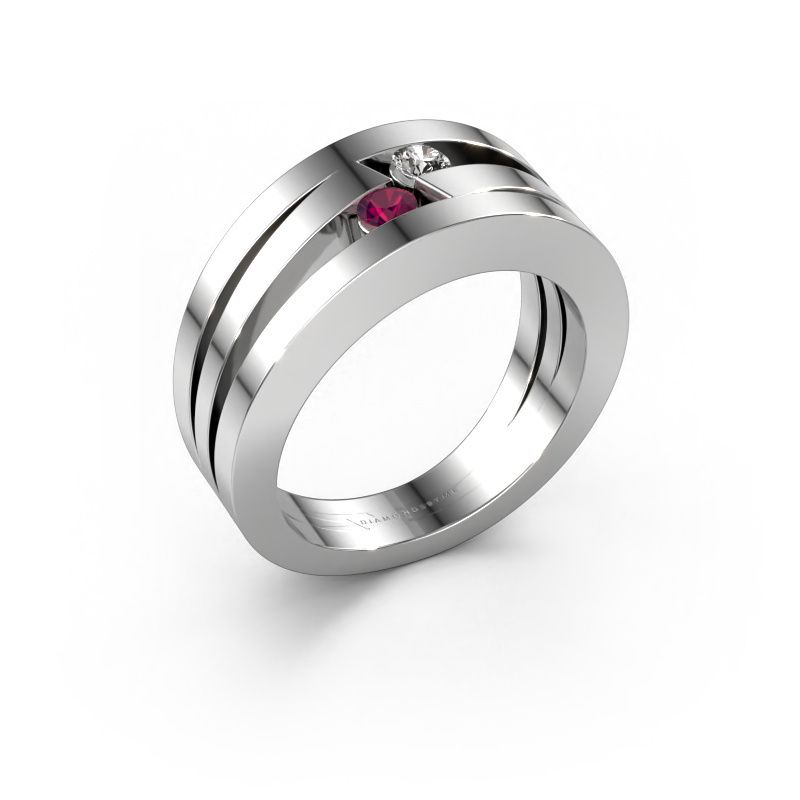 Ring Valerie 585 witgoud rhodoliet 2.7 mm