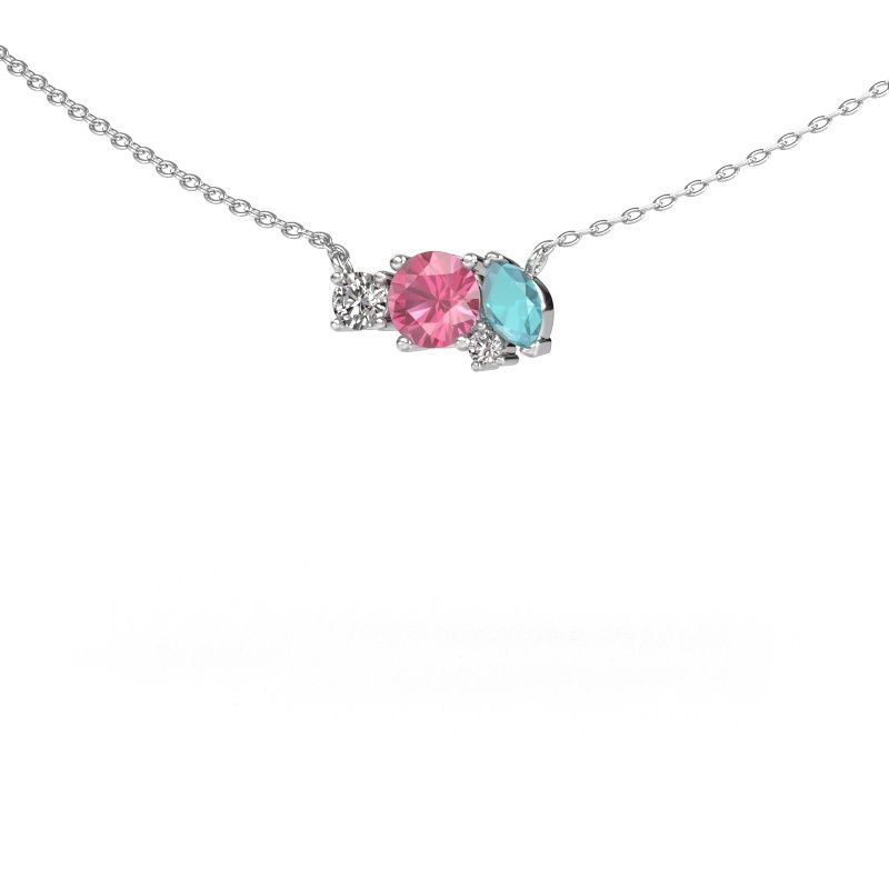 Anhänger Frauke RND 585 Weißgold Pink Saphir 5 mm