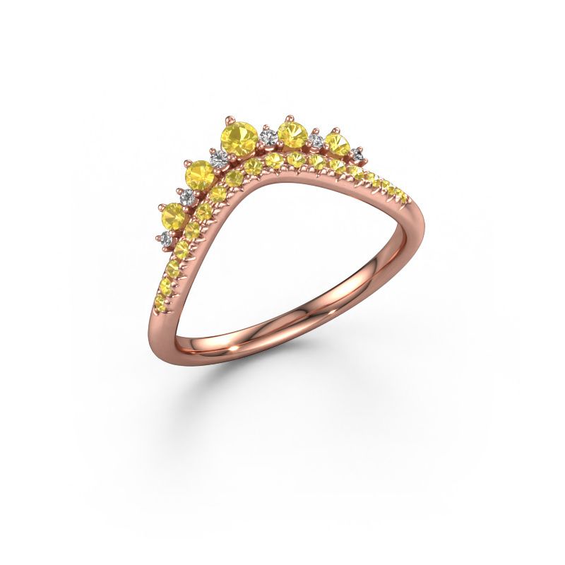 Aanschuifring Nica C 585 rosé goud gele saffier 2.4 mm