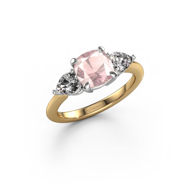 Anillo de compromiso Chanou CUS 585 oro morganita champán 7 mm