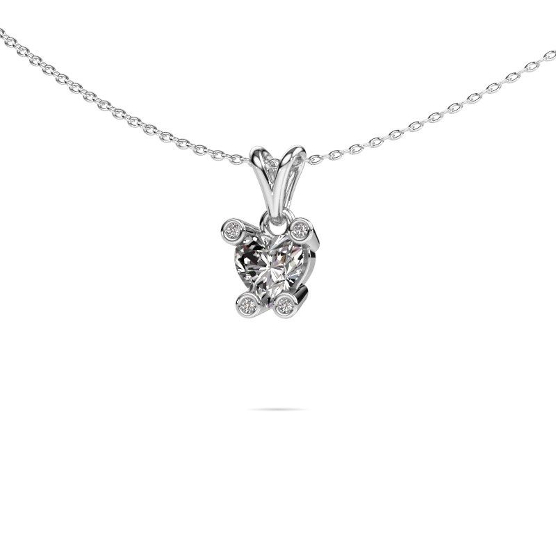 Image of Necklace Cornelia Heart 585 white gold lab grown diamond 0.82 crt