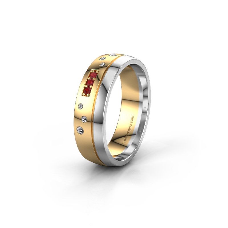 Afbeelding van Trouwring WH0310L26AP<br/>585 goud ±6x1.7 mm<br/>Robijn