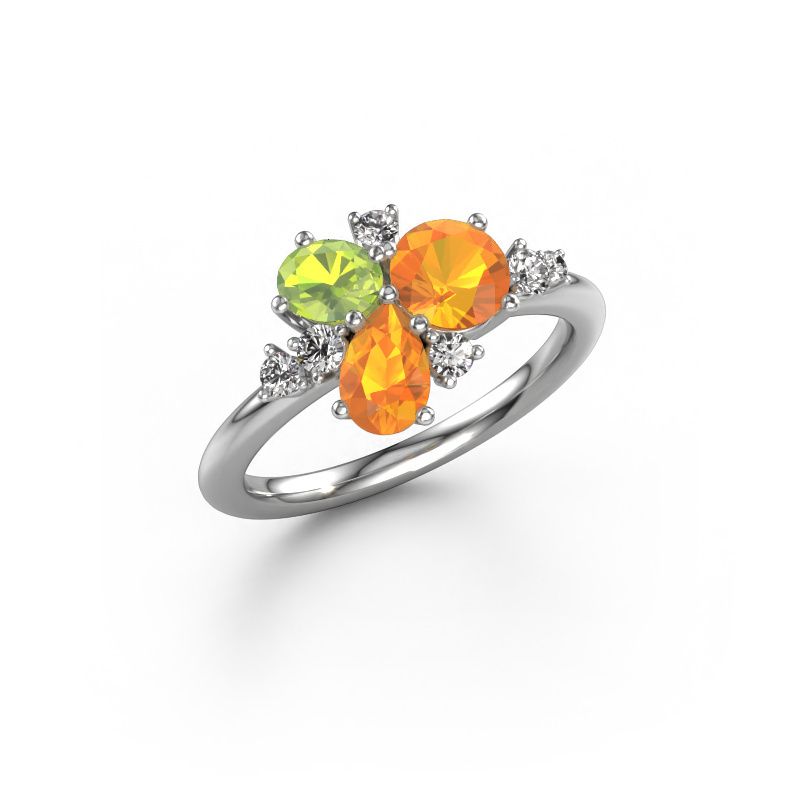 Bague Anja 950 platine citrine 5.4 mm