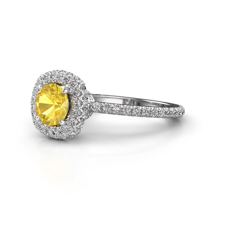 Image of Engagement ring Talitha RND 950 platinum yellow sapphire 6.5 mm