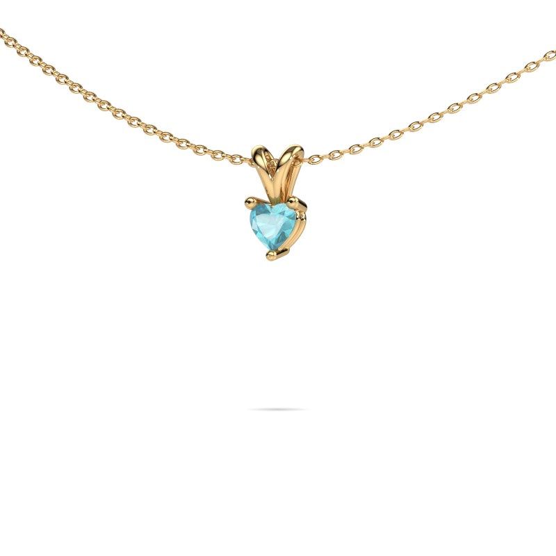 Pendentif Garnet 585 or jaune topaze bleue 4 mm