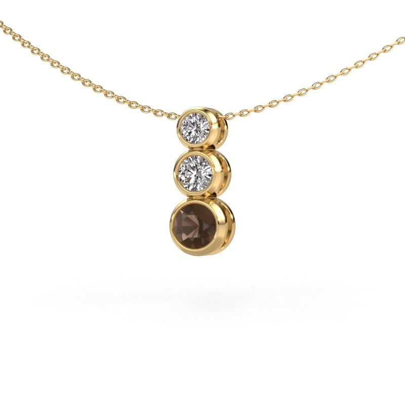 Pendant Linda 585 gold smokey quartz 5 mm