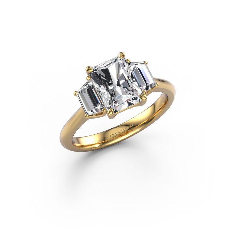Engagement ring Maggie RAD 585 gold lab grown diamond 2.35 crt