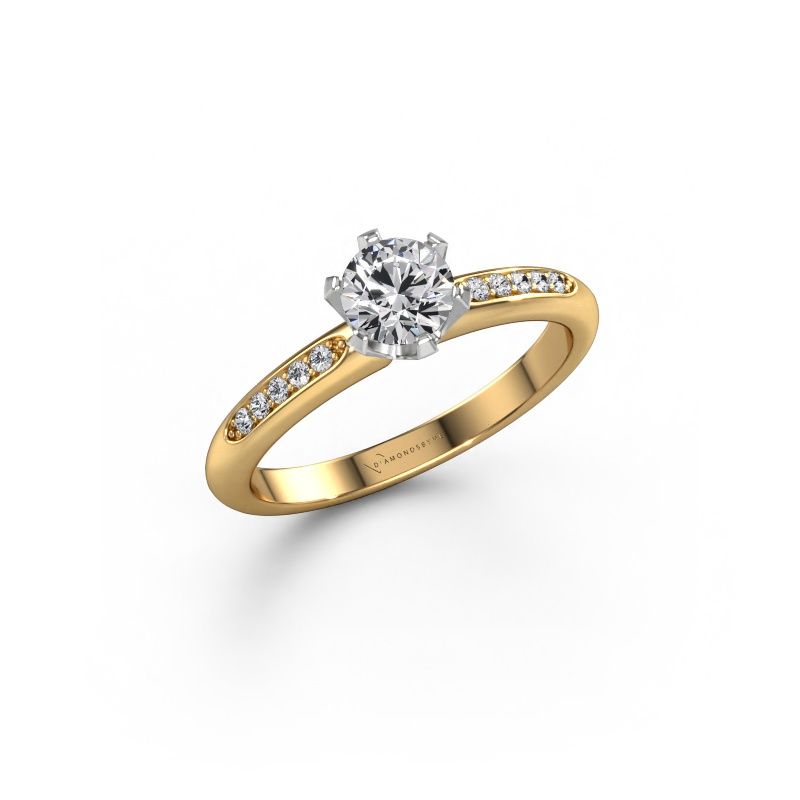 Bague de fiançailles Tiffy 2 585 or jaune diamant synthétique 0.50 crt