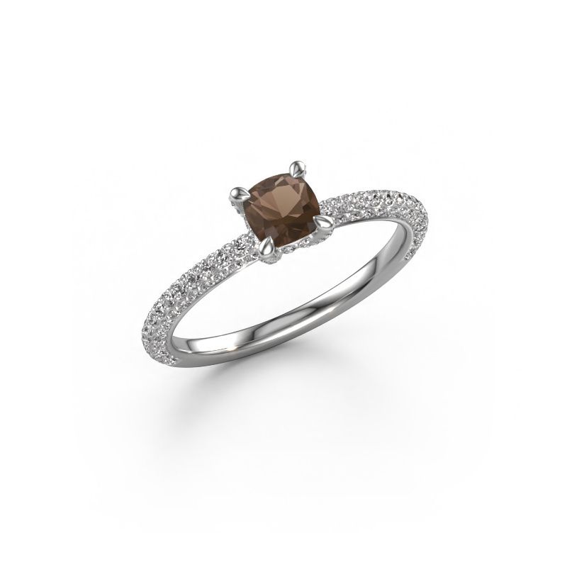 Verlobungsring Saskia 2 CUS 585 Weißgold Rauchquarz 4.5 mm