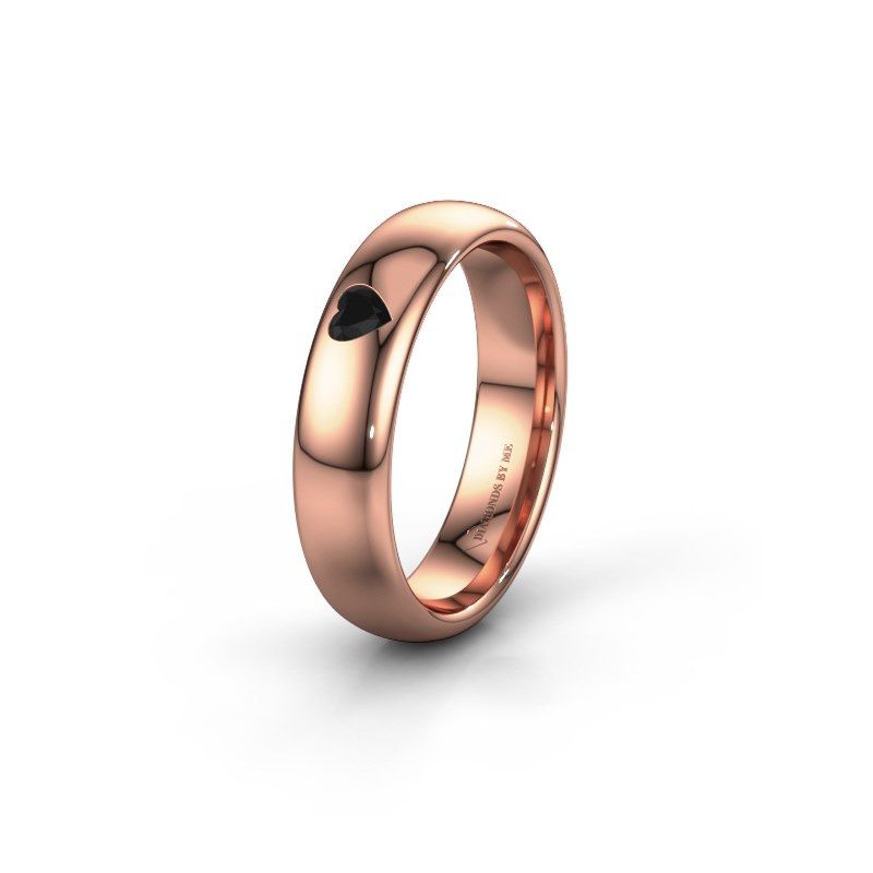 Afbeelding van Vriendschapsring WH0101L35BPHRT 585 rosé goud zwarte diamant ±5x2 mm