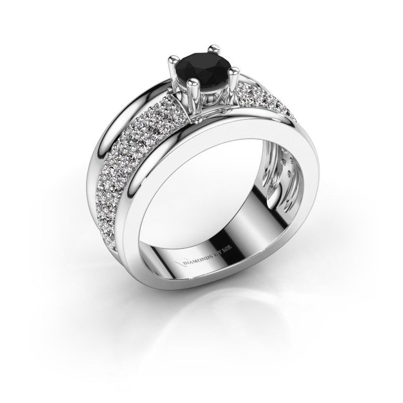 Afbeelding van Ring Alicia<br/>585 witgoud<br/>Zwarte diamant 1.41 crt