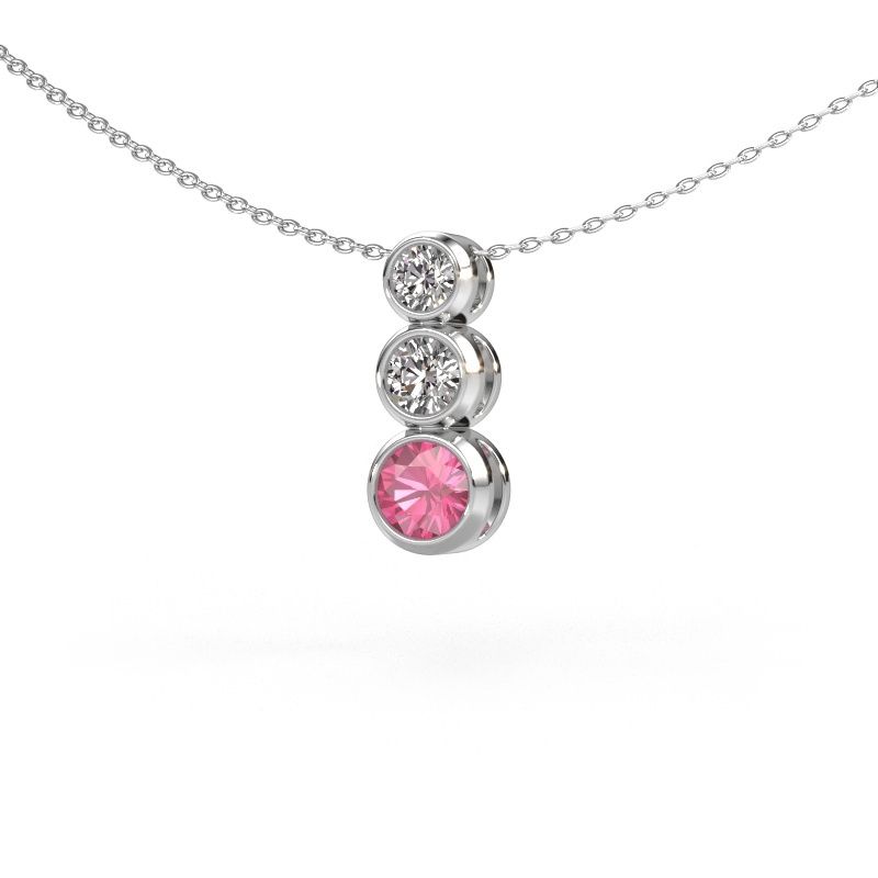 Anhänger Linda 950 Platin Pink Saphir 5 mm