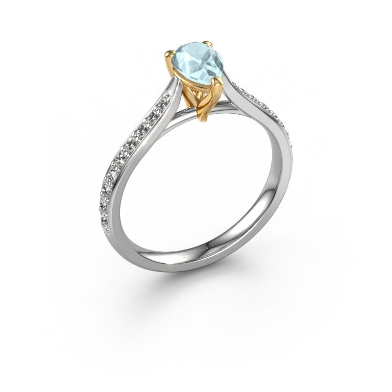 Engagement ring Mignon PER 2 585 white gold aquamarine 6.5x4.5 mm