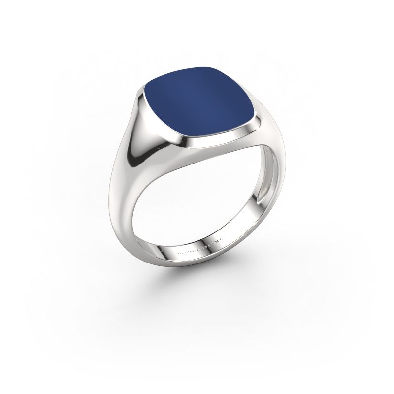 Siegelring Benjamin 2 Light 585 Weißgold Lapislazuli 13x11 mm