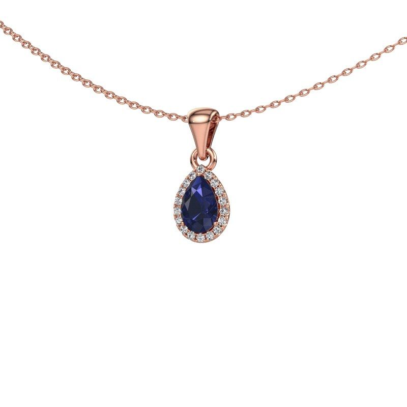 Anhänger Seline per 585 Roségold Saphir 6x4 mm