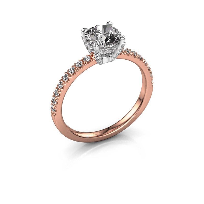 Image of Engagement ring saskia rnd 1<br/>585 rose gold<br/>Zirconia 6.5 mm