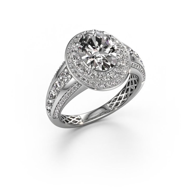 Verlobungsring Nancie 950 Platin Zirkonia 9x7 mm