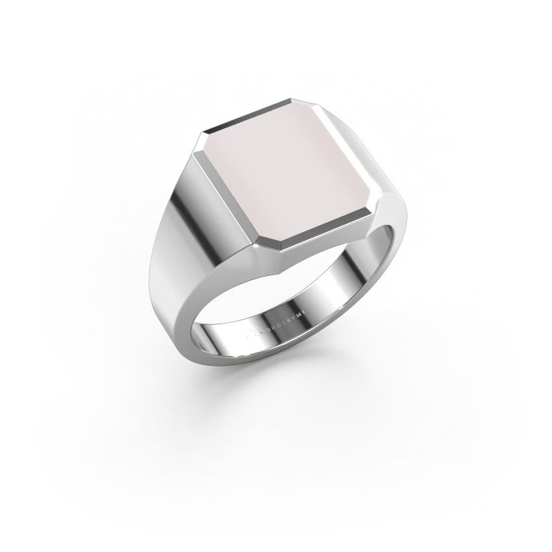 Chevalière Lars 2 585 or blanc nicolo rouge 12x10 mm