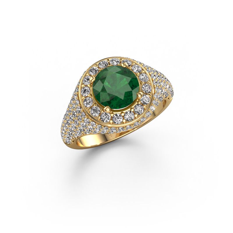 Bague Dayle 585 or jaune emeraude 7 mm