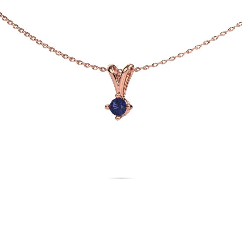 Anhänger Jannette 585 Roségold Saphir 4 mm