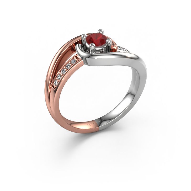 Ring Aylin 585 rose gold ruby 4 mm