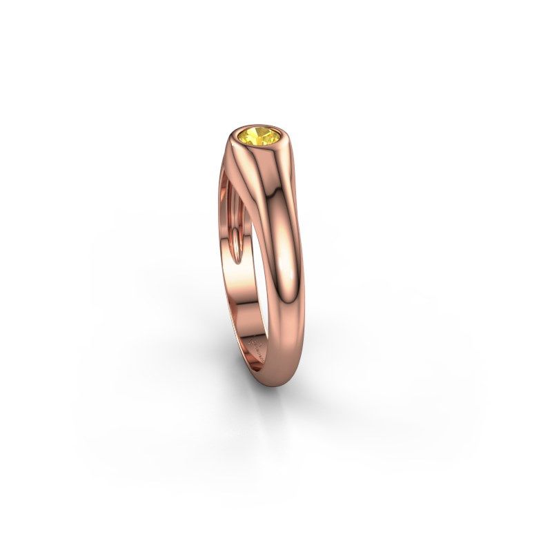 Image of Pinky ring thorben<br/>585 rose gold<br/>Yellow sapphire 4 mm