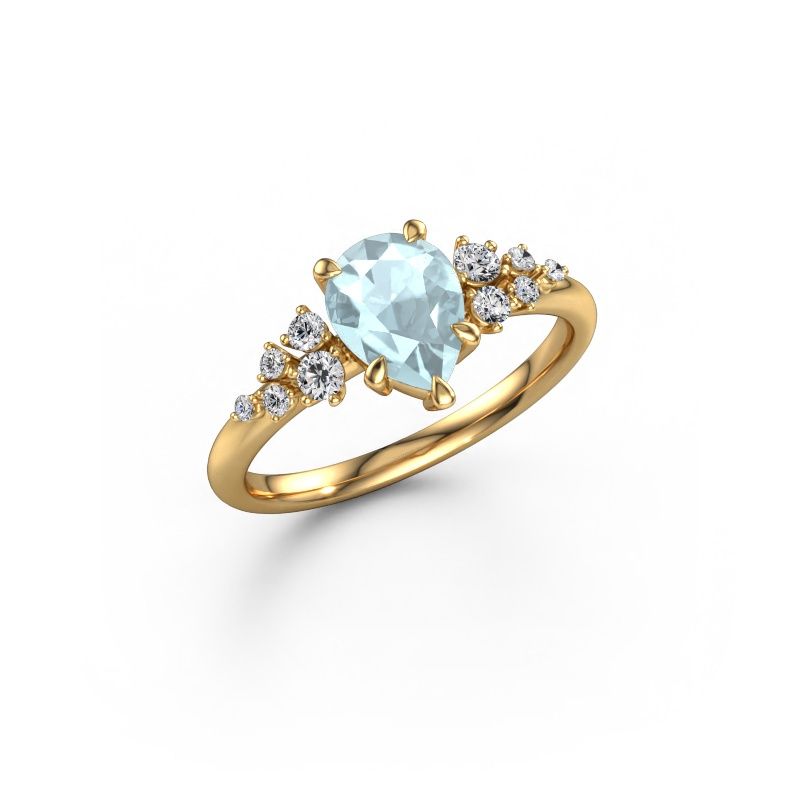 Ring Royce PER 585 gold aquamarine 8x6 mm