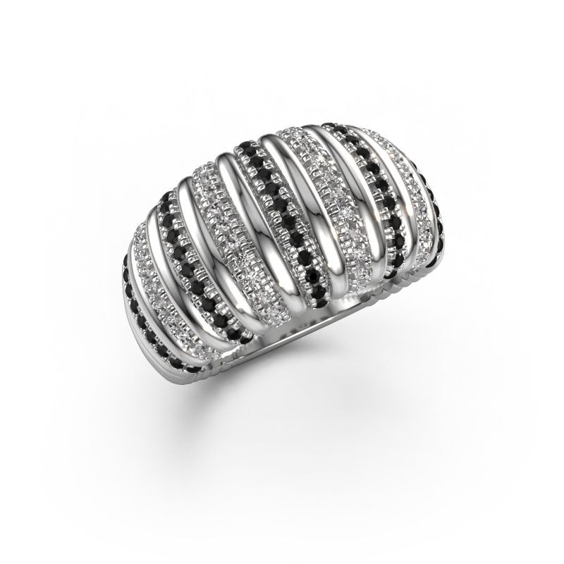 Ring Dawn 12mm 950 Platin Schwarz Diamant 0.572 crt