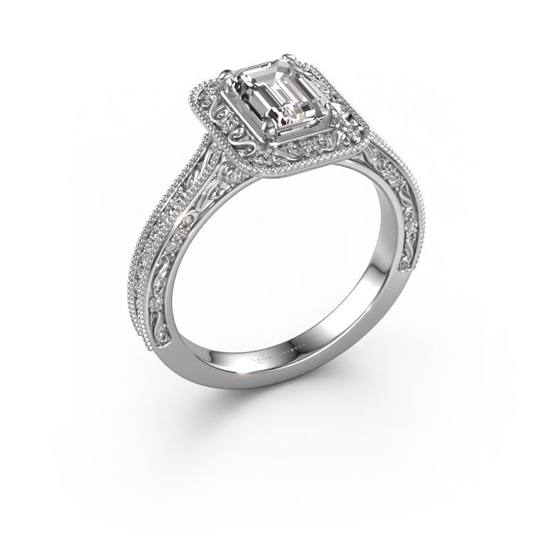 Engagement ring Alice EME 585 white gold lab grown diamond 1.10 crt