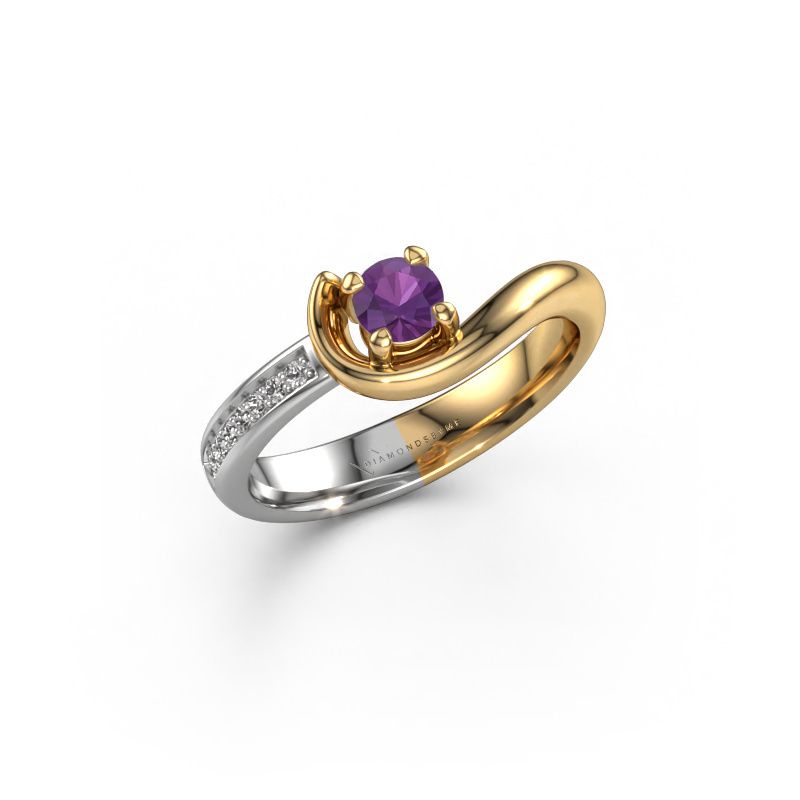 Verlovingsring Ceylin 585 goud amethist 4 mm