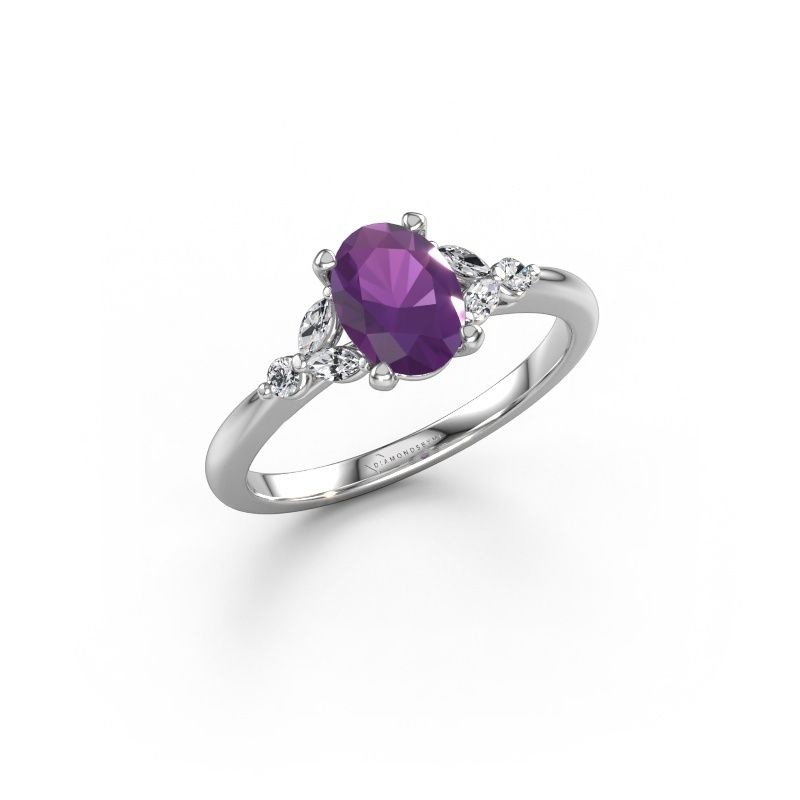 Verlobungsring Megan OVL 950 Platin Amethyst 7,5x5,5 mm