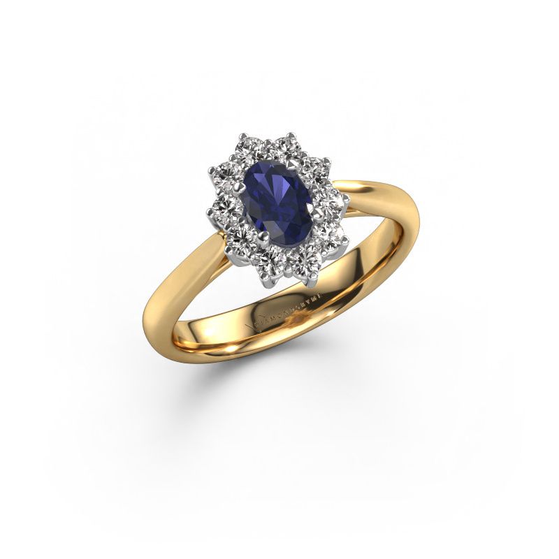 Engagement ring Leesa 1 585 gold sapphire 6x4 mm