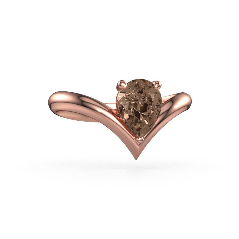Engagement ring Maddy PER 585 rose gold brown diamond 1.00 crt