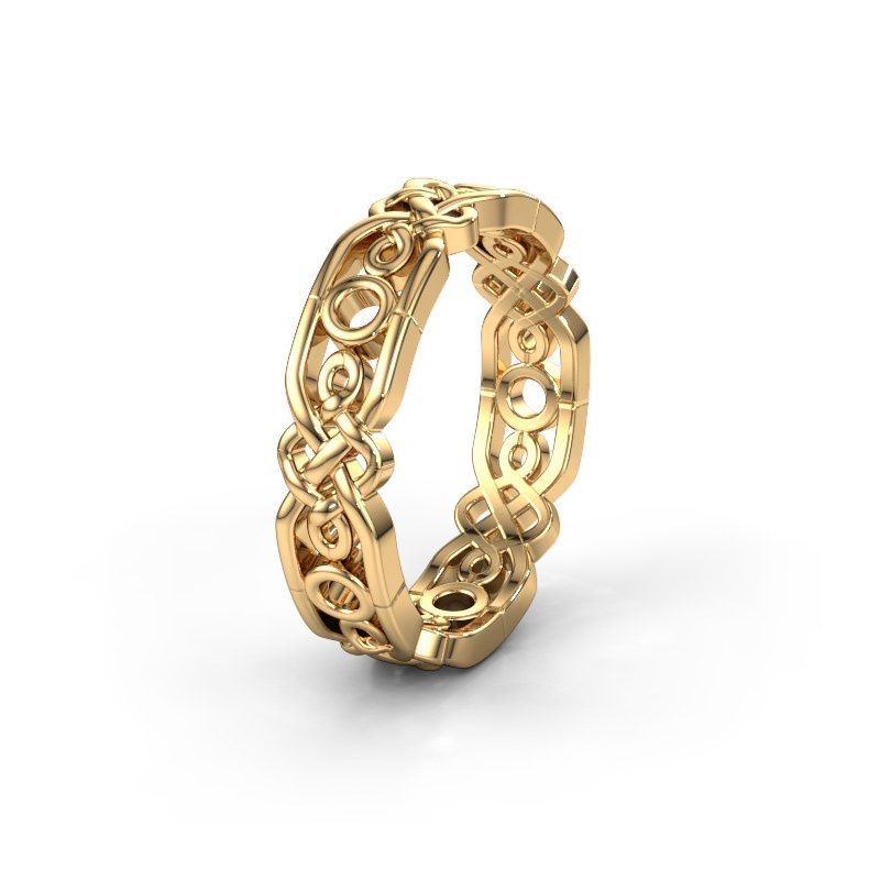 Gouden trouwring met diamant 14 krt