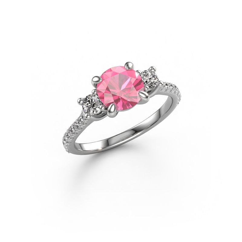 Engagement ring Jesica 950 platinum pink sapphire 6.8 mm