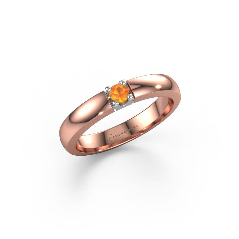 Ring Rianne 1 585 rosé goud citrien 3 mm