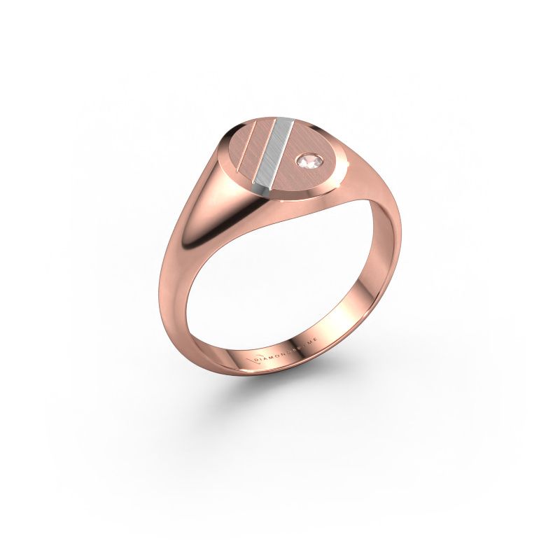 Pinky ring Wesley 1 585 rose gold morganite champagne 2 mm