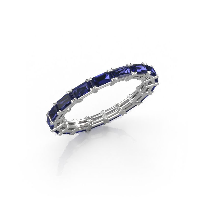Stackable ring Vivienne EME 4x2 585 white gold sapphire 4x2 mm