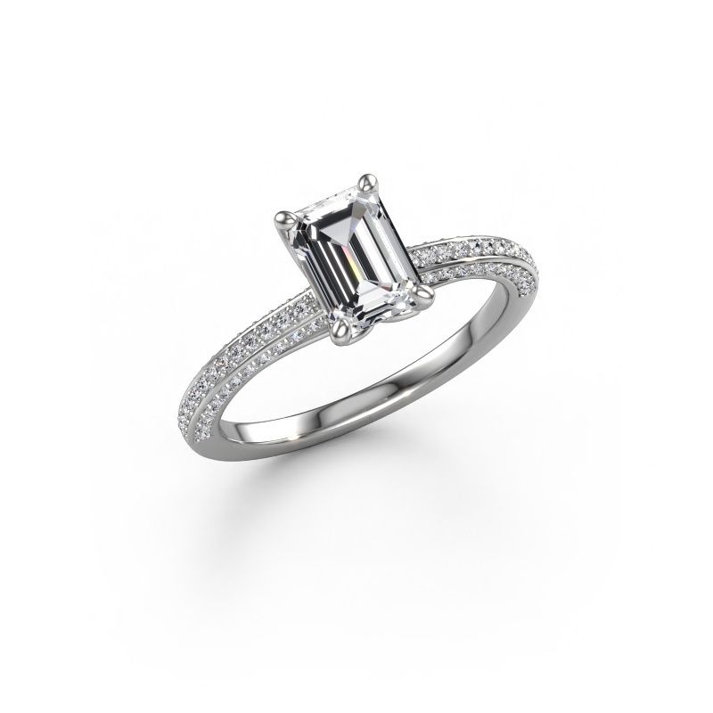 Bague de fiançailles Elenore eme 585 or blanc diamant 1.15 crt