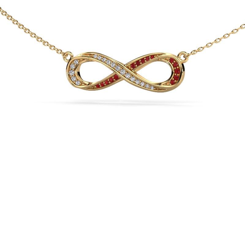 Collana Infinity 2 585 oro rubino 0.8 mm