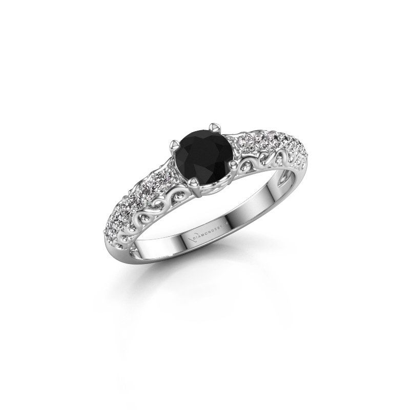 Afbeelding van Verlovingsring Mellie 585 witgoud zwarte diamant 0.82 crt