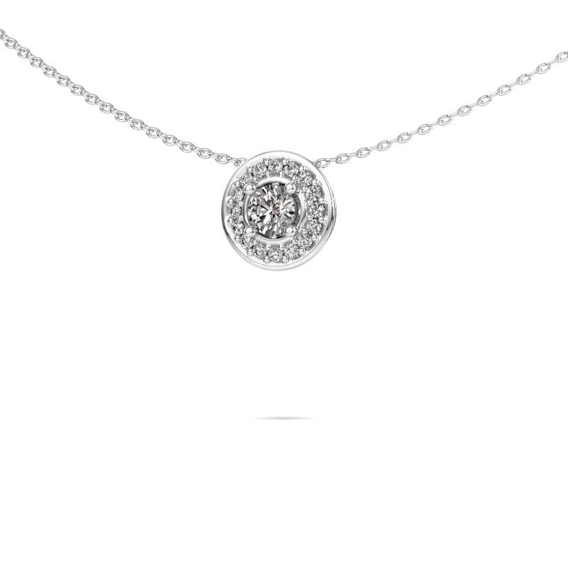 Pendant Agaat 585 white gold lab grown diamond 0.37 crt