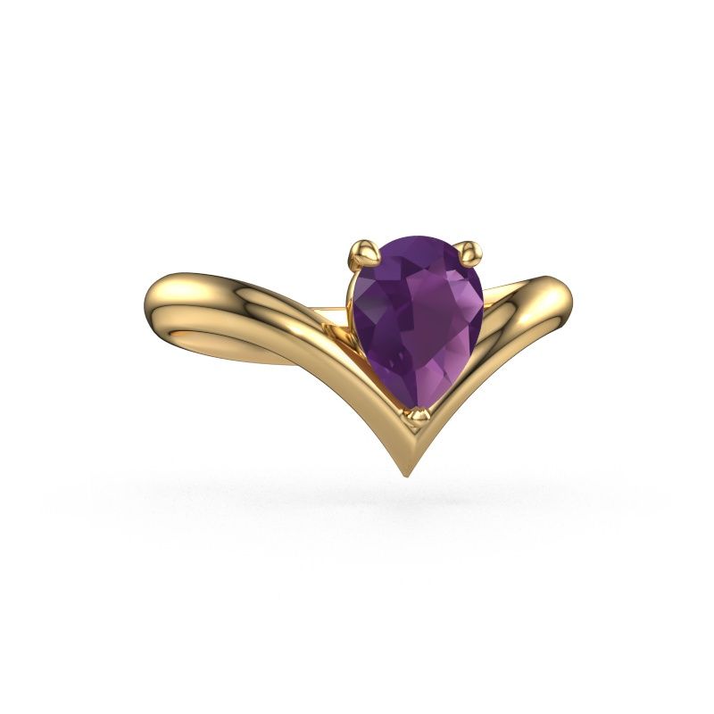 Engagement ring Maddy PER 585 gold amethyst 8x6 mm