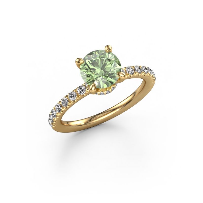 Engagement ring Crystal rnd 4 585 gold green lab grown diamond 7 mm